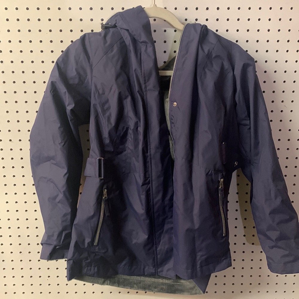 Purple fleece lined rain jacket size medium